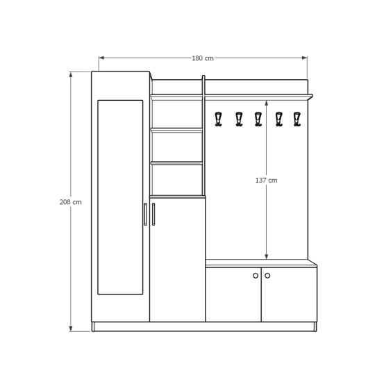 Wardrobe & Coat Rack Asra V-10 Wardrobe & Coat Rack Asra V-10