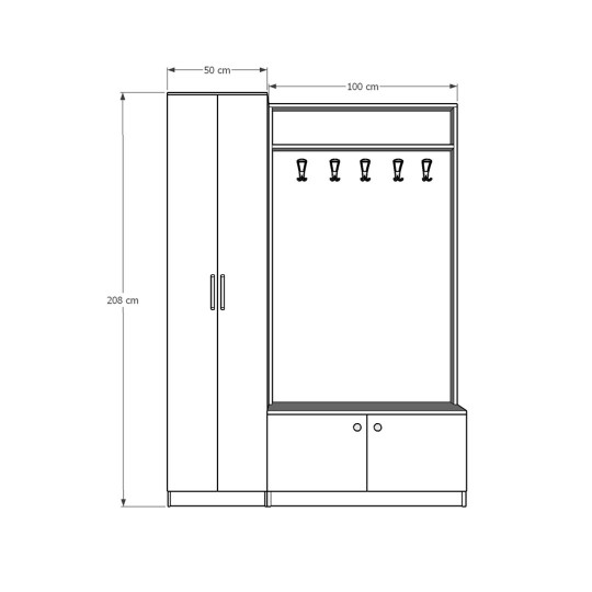 Wardrobe & Coat Rack Asra V7 Wardrobe & Coat Rack Asra V7