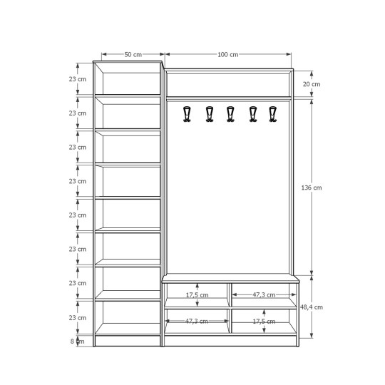 Wardrobe & Coat Rack Asra V7 Wardrobe & Coat Rack Asra V7