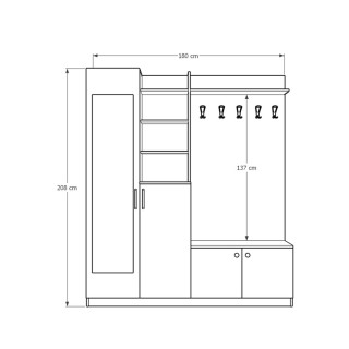 Wardrobe & Coat Rack Asra V-09