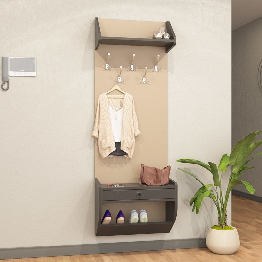 Wardrobe Dark Grey & Cappuccino Wardrobe Dark Grey & Cappuccino