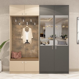 Wardrobe Dark Grey & Cappuccino & Patara Bronze