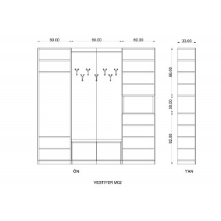 Wardrobe Mist Grey & Teak